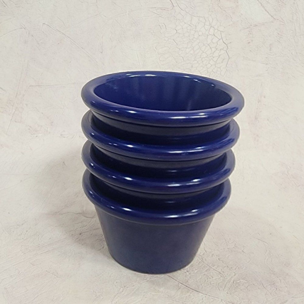 4 Cobalt Ramikins Dishes For Sauce  Butter Dips Gessner Products USA #0394